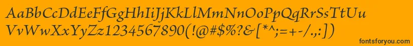 BriosoproMediumit Font – Black Fonts on Orange Background