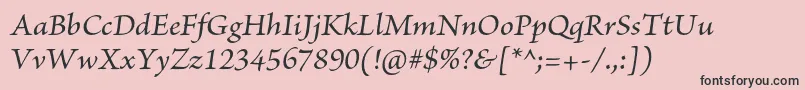 BriosoproMediumit Font – Black Fonts on Pink Background