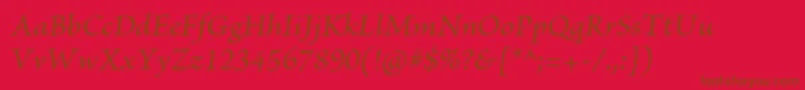 BriosoproMediumit Font – Brown Fonts on Red Background