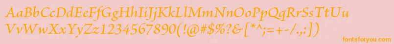 BriosoproMediumit Font – Orange Fonts on Pink Background