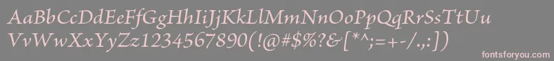 BriosoproMediumit Font – Pink Fonts on Gray Background