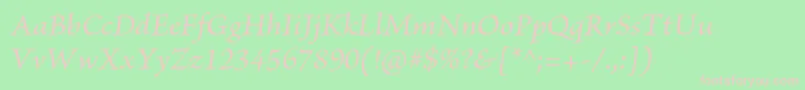 BriosoproMediumit-fontti – vaaleanpunaiset fontit vihreällä taustalla