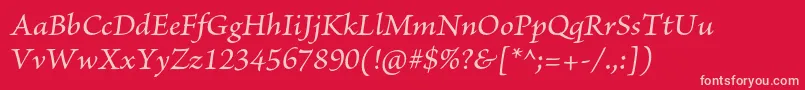 BriosoproMediumit Font – Pink Fonts on Red Background