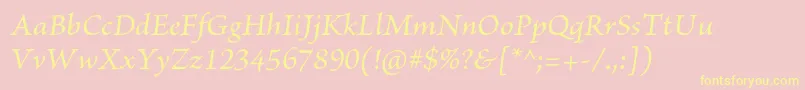 BriosoproMediumit-fontti – keltaiset fontit vaaleanpunaisella taustalla