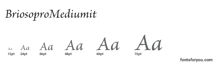 Размеры шрифта BriosoproMediumit