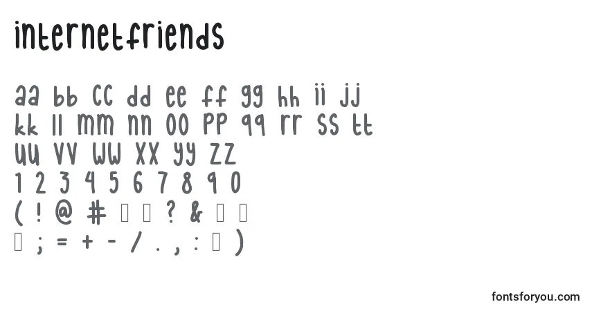A fonte InternetFriends – alfabeto, números, caracteres especiais