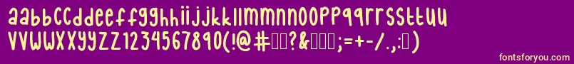 Fonte InternetFriends – fontes amarelas em um fundo roxo