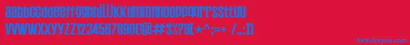 フォントEstablo – 赤い背景に青い文字