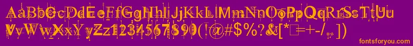 Kingthings Piquenmeex Font – Orange Fonts on Purple Background