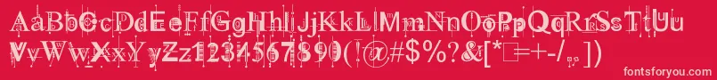 Kingthings Piquenmeex Font – Pink Fonts on Red Background