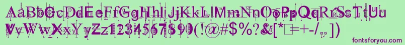 Kingthings Piquenmeex Font – Purple Fonts on Green Background