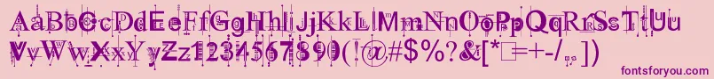 Kingthings Piquenmeex-Schriftart – Violette Schriften auf rosa Hintergrund