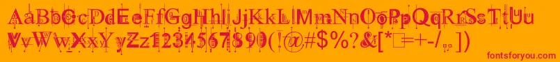 Kingthings Piquenmeex Font – Red Fonts on Orange Background