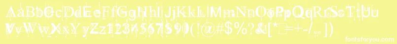 Kingthings Piquenmeex Font – White Fonts on Yellow Background