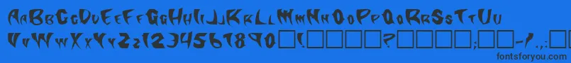 Klingonstilleto-Schriftart – Schwarze Schriften auf blauem Hintergrund