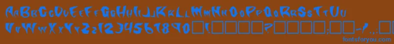 Klingonstilleto Font – Blue Fonts on Brown Background