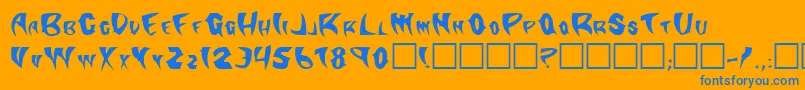 Klingonstilleto Font – Blue Fonts on Orange Background