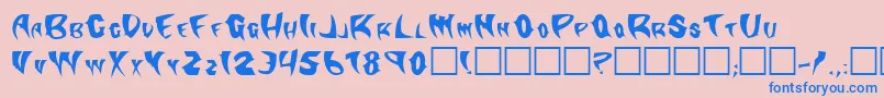 フォントKlingonstilleto – ピンクの背景に青い文字
