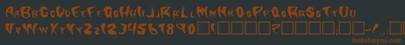 フォントKlingonstilleto – 黒い背景に茶色のフォント