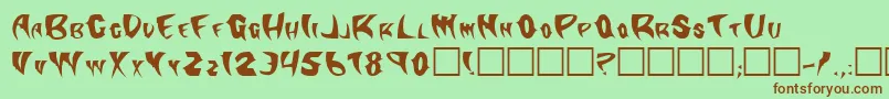 Klingonstilleto-Schriftart – Braune Schriften auf grünem Hintergrund