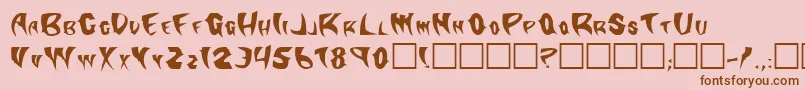 Klingonstilleto Font – Brown Fonts on Pink Background