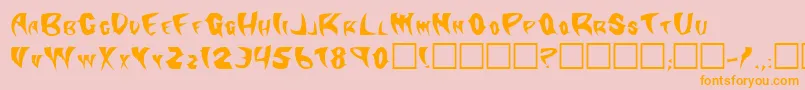 Klingonstilleto Font – Orange Fonts on Pink Background