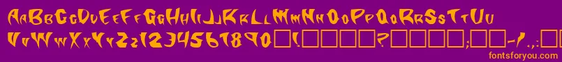 フォントKlingonstilleto – 紫色の背景にオレンジのフォント