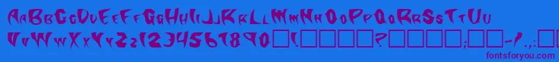 Fonte Klingonstilleto – fontes roxas em um fundo azul