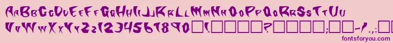 fuente Klingonstilleto – Fuentes Moradas Sobre Fondo Rosa