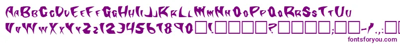 Klingonstilleto-Schriftart – Violette Schriften auf weißem Hintergrund