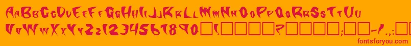 Klingonstilleto Font – Red Fonts on Orange Background
