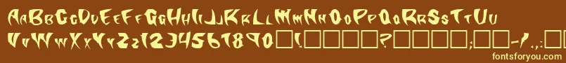 Klingonstilleto Font – Yellow Fonts on Brown Background