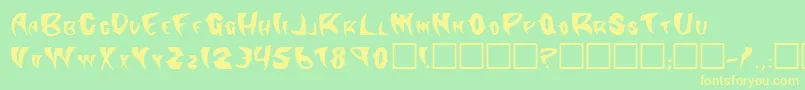 Klingonstilleto-Schriftart – Gelbe Schriften auf grünem Hintergrund