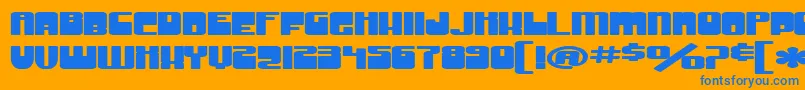 SfGrooveMachineExtuprightBold Font – Blue Fonts on Orange Background