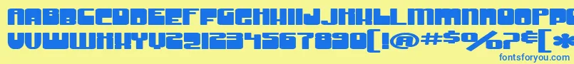 SfGrooveMachineExtuprightBold Font – Blue Fonts on Yellow Background
