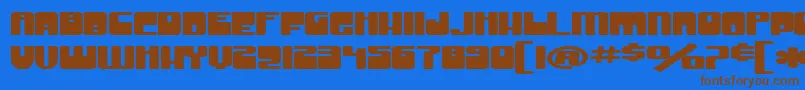 SfGrooveMachineExtuprightBold Font – Brown Fonts on Blue Background