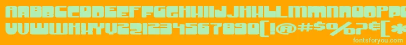 SfGrooveMachineExtuprightBold Font – Green Fonts on Orange Background