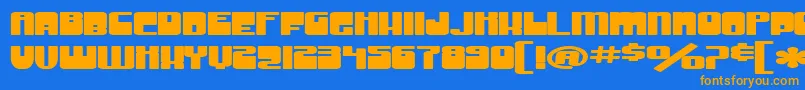 SfGrooveMachineExtuprightBold Font – Orange Fonts on Blue Background