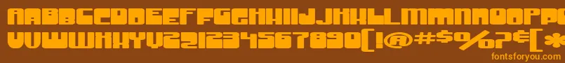 SfGrooveMachineExtuprightBold Font – Orange Fonts on Brown Background