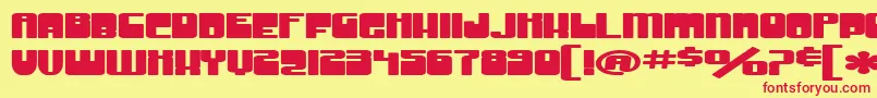 SfGrooveMachineExtuprightBold Font – Red Fonts on Yellow Background