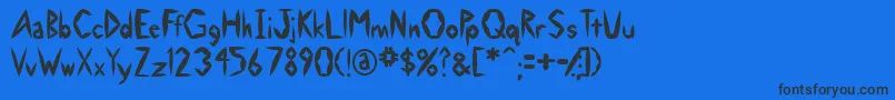 SwollenSlightly Font – Black Fonts on Blue Background