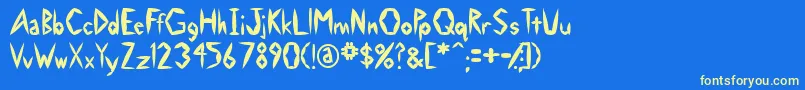 SwollenSlightly Font – Yellow Fonts on Blue Background