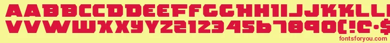 RogueHeroExpanded Font – Red Fonts on Yellow Background