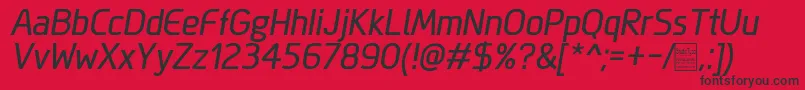 MegiSansItalicDemo Font – Black Fonts on Red Background