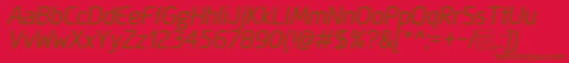 MegiSansItalicDemo Font – Brown Fonts on Red Background