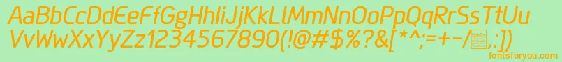 MegiSansItalicDemo Font – Orange Fonts on Green Background