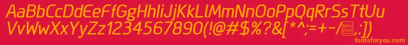 MegiSansItalicDemo Font – Orange Fonts on Red Background