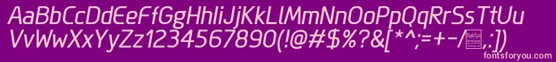 フォントMegiSansItalicDemo – 紫の背景にピンクのフォント