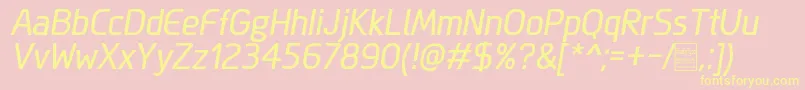 MegiSansItalicDemo Font – Yellow Fonts on Pink Background