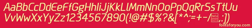 MegiSansItalicDemo Font – Yellow Fonts on Red Background